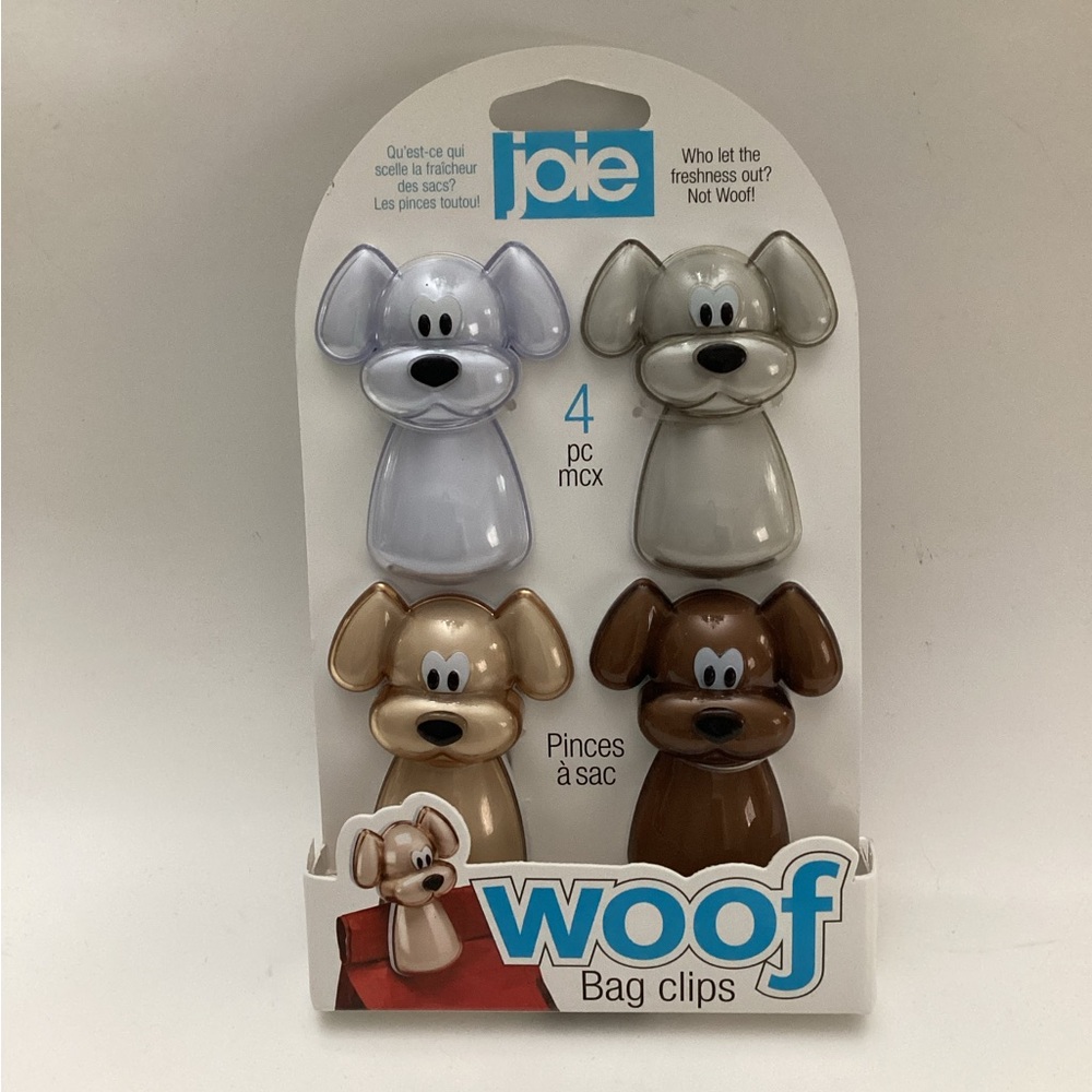 Joie Woof Dogs Bag Clips, 4 Multicolor Pieces